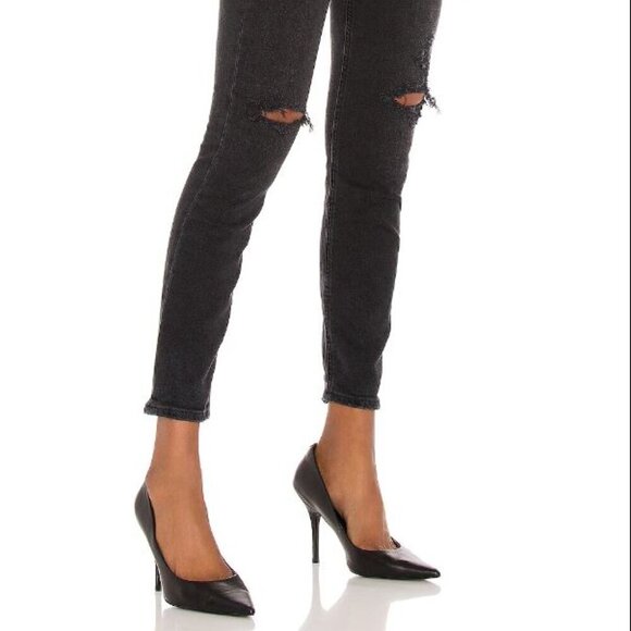 AGOLDE Nico Slim Leg Jeans in Disorder - Distressed Black/Dark Wash Jeans - Picture 15 of 16